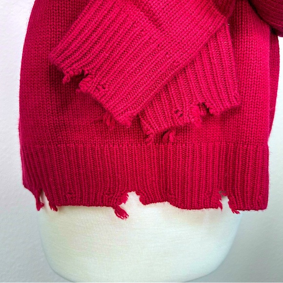 NWT Sandrine Rose Wool Cashmere Boys Don’t Cry Embroidered Sweater Wine Red‎ Sm - Picture 7 of 12